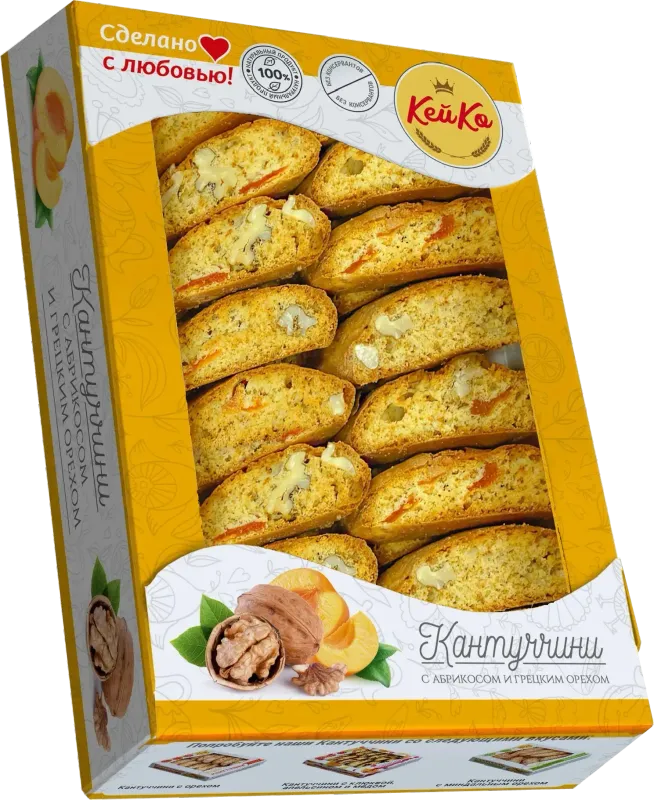 Кантуччини с абрикосом и грецким орехом